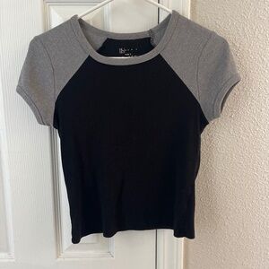 black and gray crop top